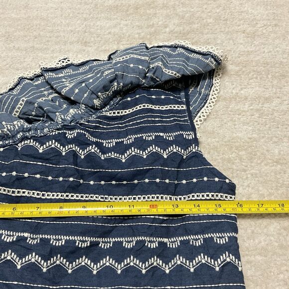 Parker Womens Dress Size XS Katrina Blue Chambray One Shoulder Ruffle - Picture 6 of 8